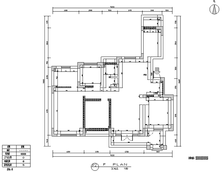 [江苏]简欧艺术流派170平米平层公寓设计施工图（附效果图）-结构墙体拆除平面图