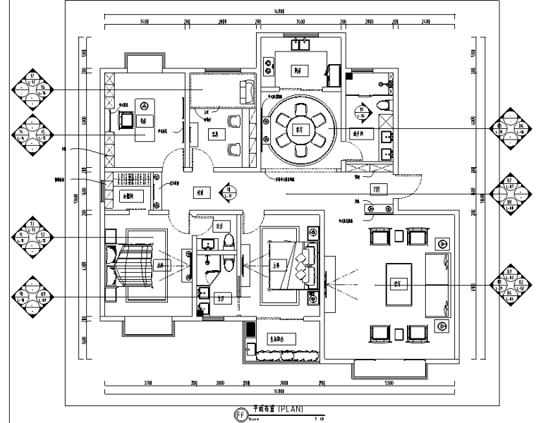 四居室住宅施工图全套资料下载-[山西]晋中市四居室住宅设计施工图（附效果图）
