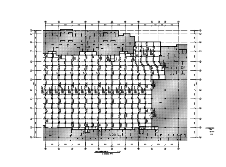 单层剪力墙结构住宅小区地下室结构施工图（CAD、55张）-地下室顶板横向梁平法施工图