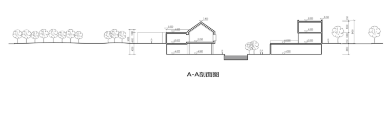 [江苏]多功能高档精致水街商业街建筑设计方案文本-多功能高档精致水街商业街建筑剖面图