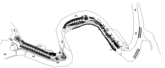 旅游景区入口规划设计资料下载-某景区入口园林景观规划图