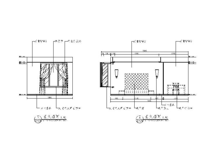 清新简约样板房设计CAD施工图（含效果图）立面图
