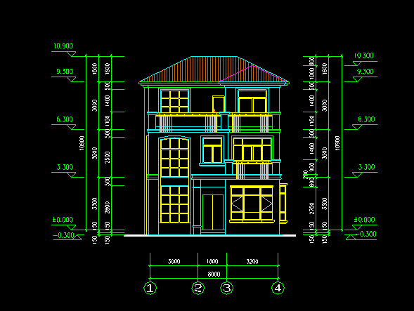 八层别墅施工图资料下载-四层别墅建筑结构施工图