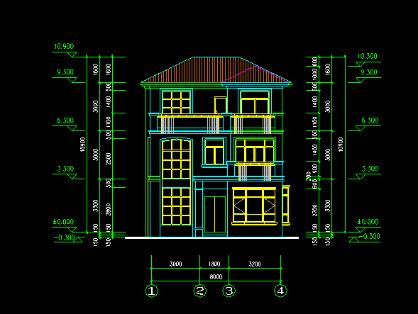 别墅结构施工图资料下载-四层别墅建筑结构施工图