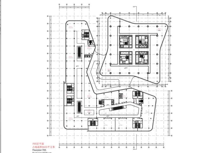 [GMP]知名地产中央广场建筑方案文本设计-05层平面图