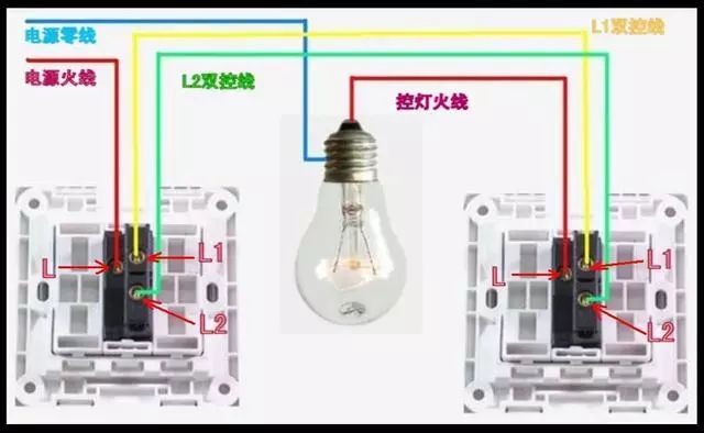 两个灯三个开关资料下载-最全的单控、双控、三控、多控开关接线图