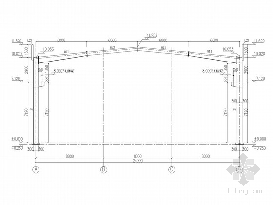 24米高门式钢架资料下载-24米X90米门式刚架厂房结构施工图