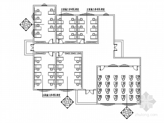 学校CAD现代资料下载-[广东]综合性门户城市学校现代图书馆CAD装修施工图