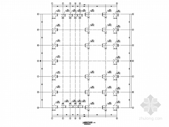 [江苏]单层钢结构置景棚结构施工图-3#地脚螺栓平面布置图 