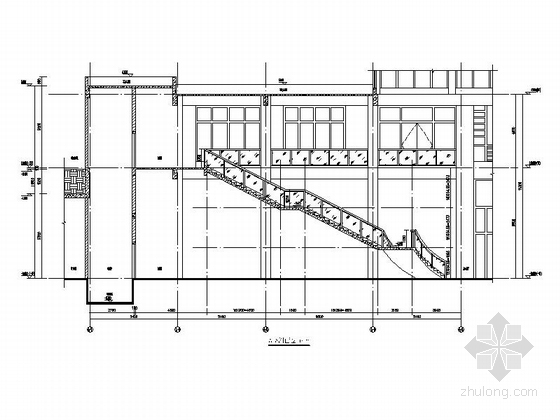 [福建]两层artdeco风格会所建筑施工图-两层artdeco风格会所建筑剖面图