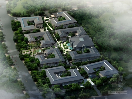 园林式校园景观设计资料下载-[杭州]园林式江南风格高等职业校园规划设计方案文本