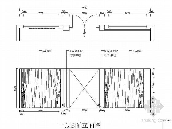 [原创]320平米简约时尚风格网吧装修CAD施工图立面图 