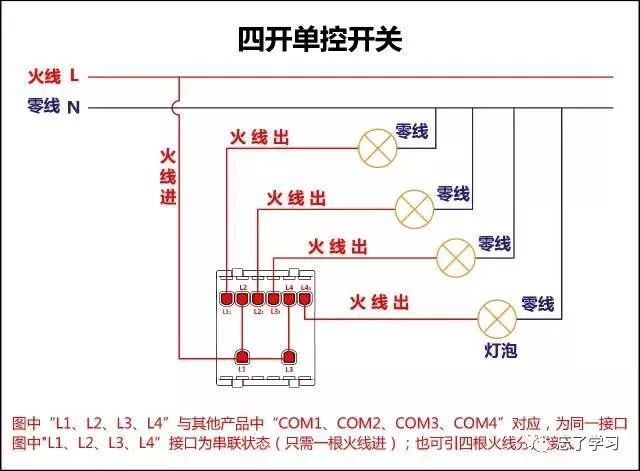 单控 双控 三控 四控 开关的接线，学会不求人！_12