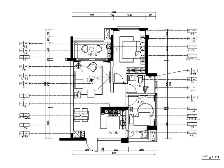 北欧装修施工图纸资料下载-北欧风格样板房设计CAD施工图（含效果图、3D文件）