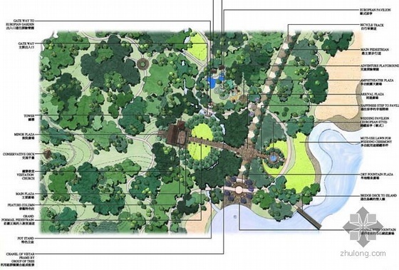公园设计技法资料下载-贝尔高林的浙江公园规划方案
