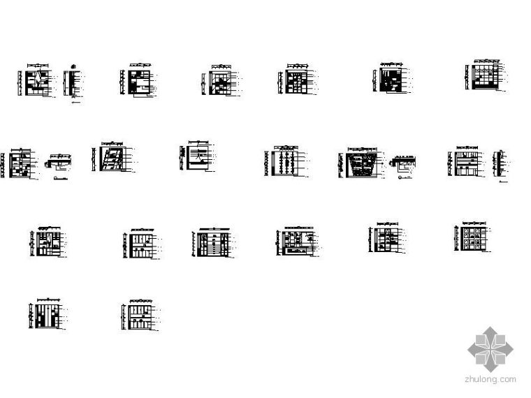 檀木书柜大样图资料下载-20款书柜立面图