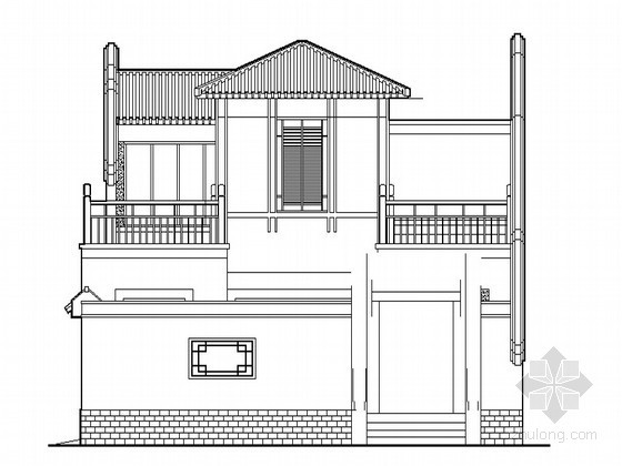 中式民居四合院CAD图纸资料下载-某仿古四合院民居建筑方案图