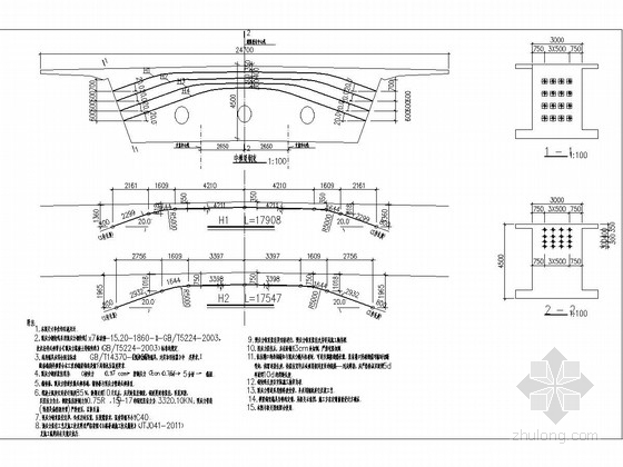 3跨连续箱梁资料下载-三跨波形钢腹板预应力连续箱梁桥上部结构施工图144张（新规范）