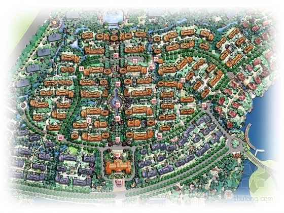 别墅庭院景观规划资料下载-[江苏]皇家风范滨湖别墅区景观规划设计