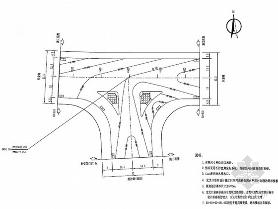 城市交叉口平面设计图资料下载-[湖南]城市次干路路面工程施工图设计33张