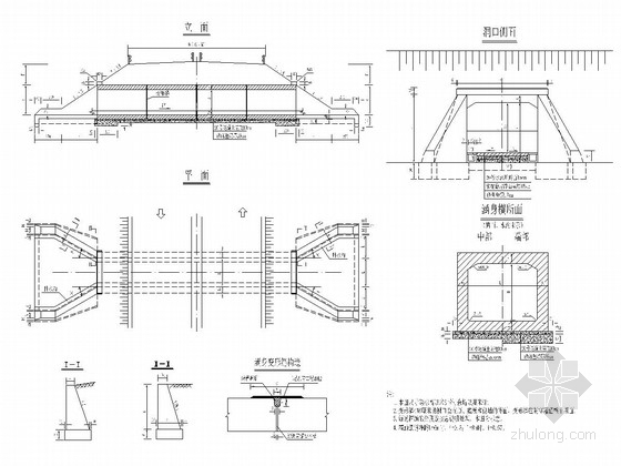 5m箱涵设计资料下载-单孔钢筋混凝土箱涵通道通用图（24张）