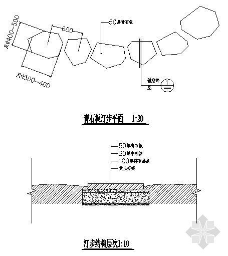 青石板汀步详图-4