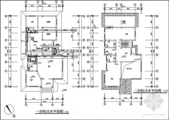 别墅暖通工程资料下载-某三层别墅给排水暖通图纸