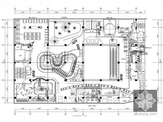 [湖北]多层娱乐建筑空调通风及防排烟系统设计施工图-三层空调水管平面图