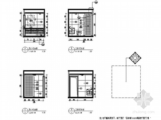 [北京]望京某高档公寓大楼Bb-1户型二居室装修图-立面 