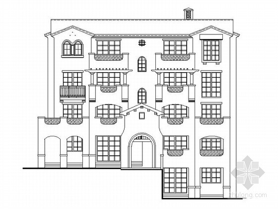 [重庆]某四层西班牙式BF型花园洋房建筑施工图（含建筑节能模型）