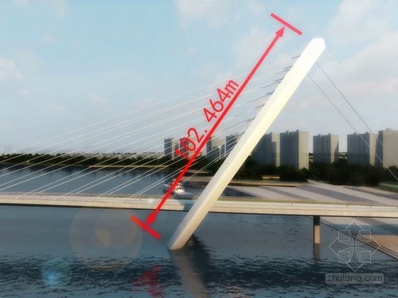 双斜钢塔双索面连续钢箱梁斜拉桥工程动画演示-塔柱结构
