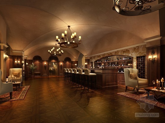 3d异形酒吧吧台资料下载-欧式酒吧3D模型下载