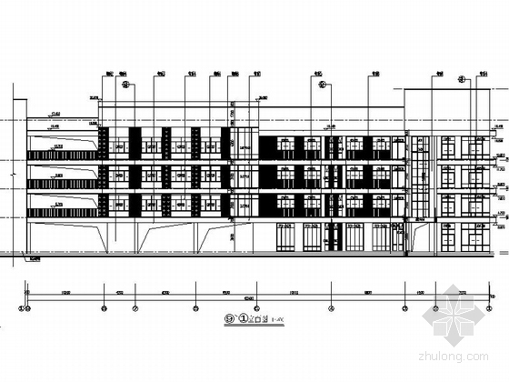 [湖南]现代风格小学建筑施工图（含学校所有楼）-现代风格小学建筑施工图立面图