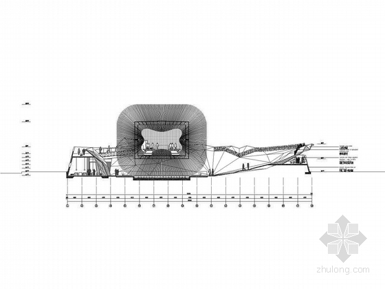 [上海]西欧大型国家馆建筑施工图（上海知名大学设计院设计）-剖面图