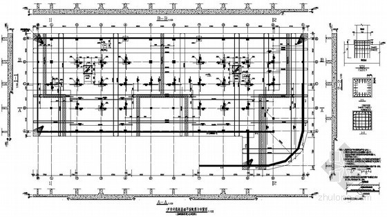 90平板式住宅平面图资料下载-某住宅平板式筏板基础构造详图