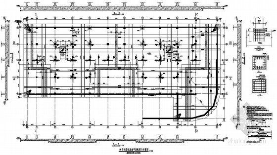 筏板构造详图资料下载-某住宅平板式筏板基础构造详图