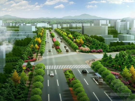 工业区建筑方案资料下载-[江苏]城市工业区主干道景观设计方案