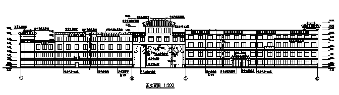 全套学校建筑结构立面图资料下载-多层新中式风格学校全套建筑图