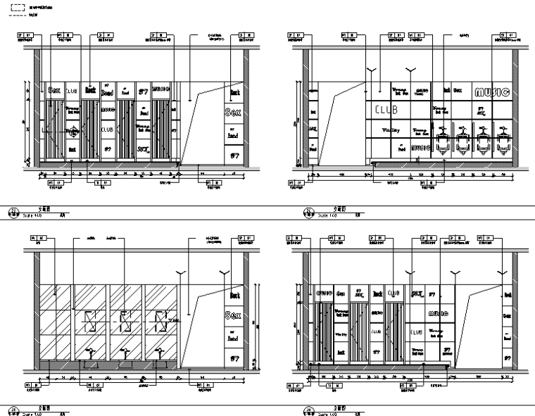 [四川]weclub酒吧空间设计施工图-立面