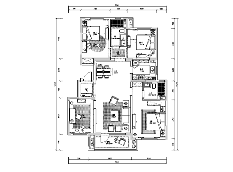 法式住宅设计施工图资料下载-邂逅法式浪漫|青岛法式风样板间设计施工图（附效果图）