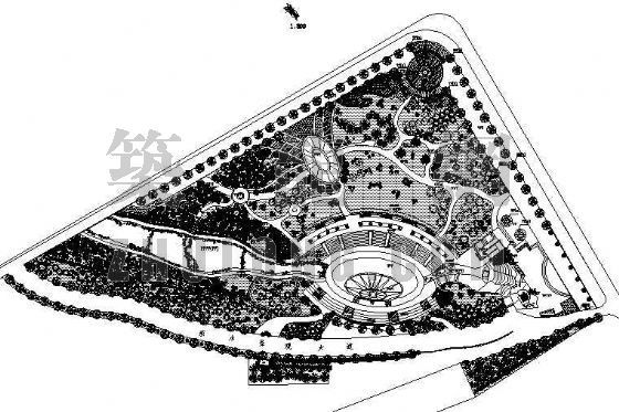 带状游园设计案例资料下载-某游园景观设计图