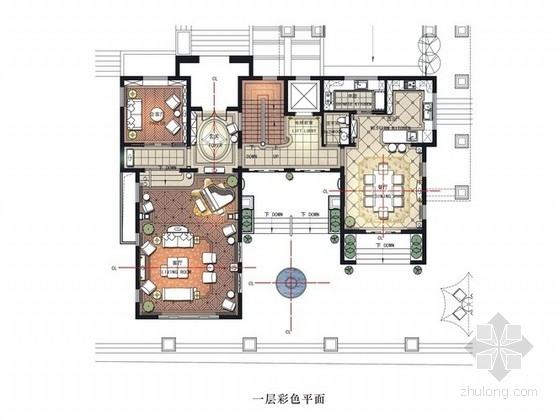 独栋别墅透视图资料下载-[广东]尊贵法式风情独栋三层别墅样板间设计方案