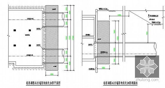 [北京]地铁工程直径6.14m加泥式土压平衡盾构机盾构施工方案91页-始发井加固区示意图