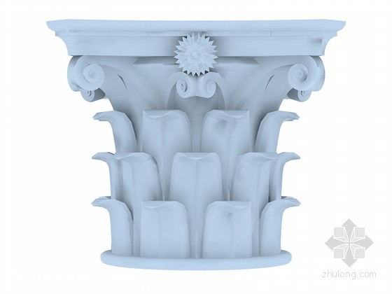 石膏柱3D模型资料下载-欧式柱头3D模型下载