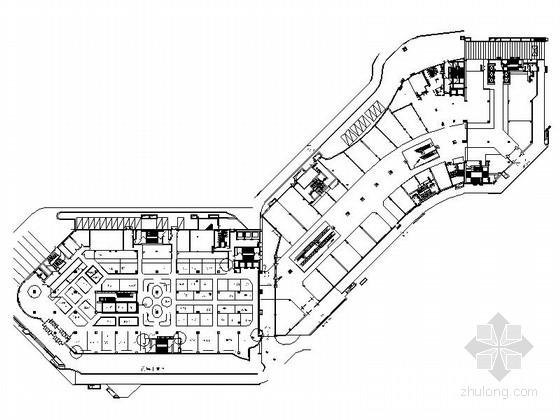 CBD中心商务区资料下载-[北京]4层CBD商务区购物中心建筑各层平面图