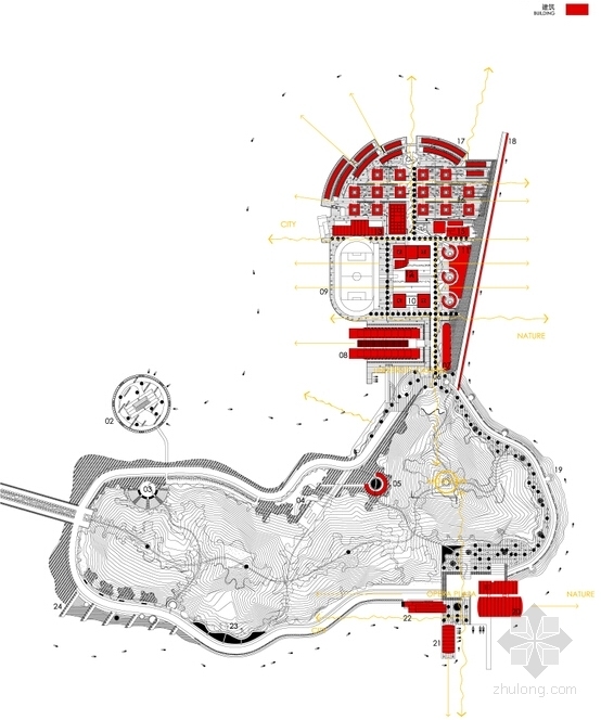 [广东]现代风格大学校园规划及建筑单体设计方案文本-现代风格大学校园规划与建筑设计方案分析图