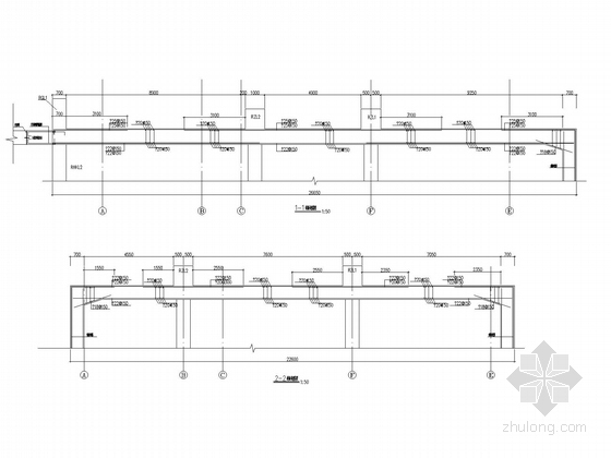 二层三跨箱形框架结构岛式地铁车站结构图(2013.10月，85张)-剖面钢筋图