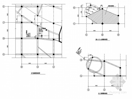 拔柱子方案图-地下夹层顶新增梁结构布置图 