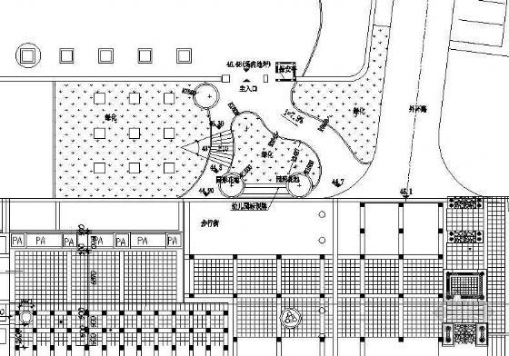 幼儿园跑道设计施工图资料下载-某幼儿园入口施工图