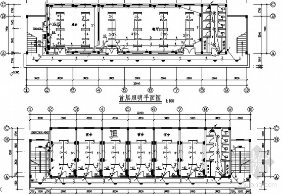 宿舍照明节能改造资料下载-某四层宿舍电气照明图